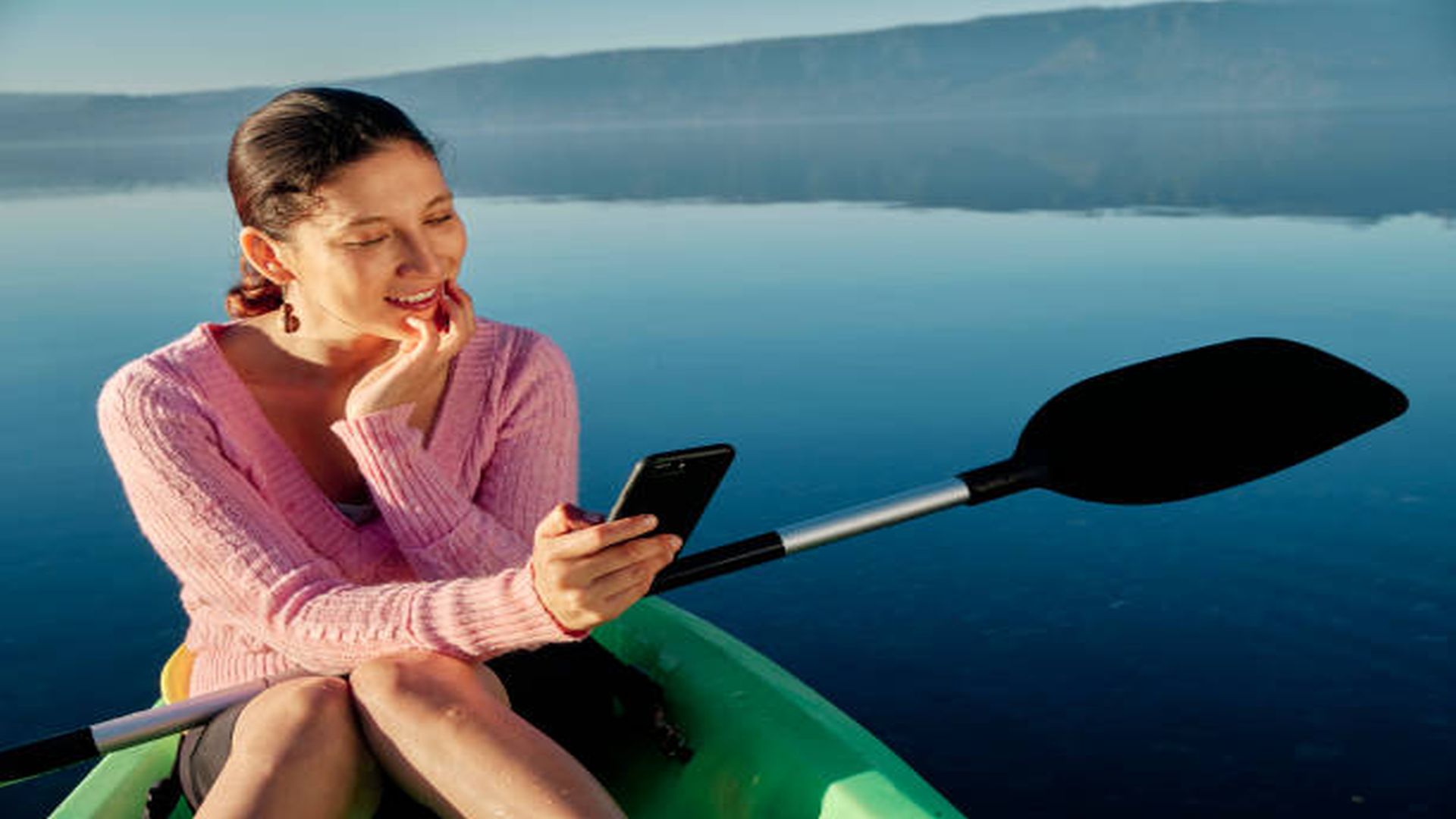 kayaking with phone